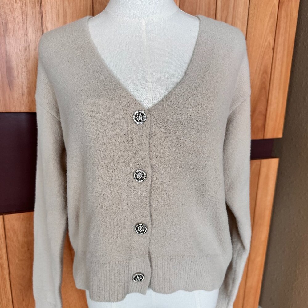 Women's size M/L Button Detail Cozy Sweater